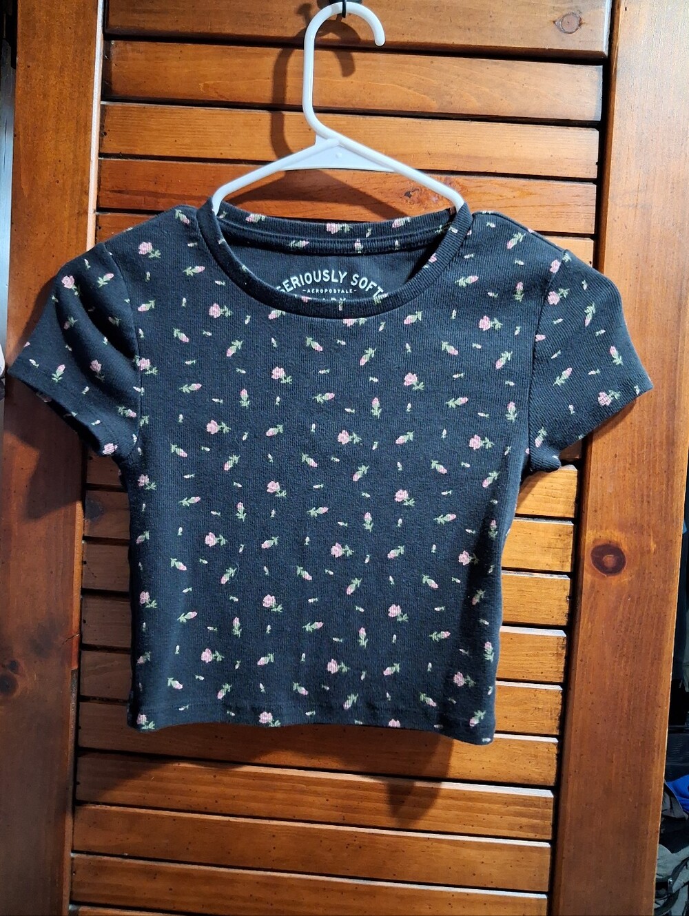 Black Floral Baby Tee